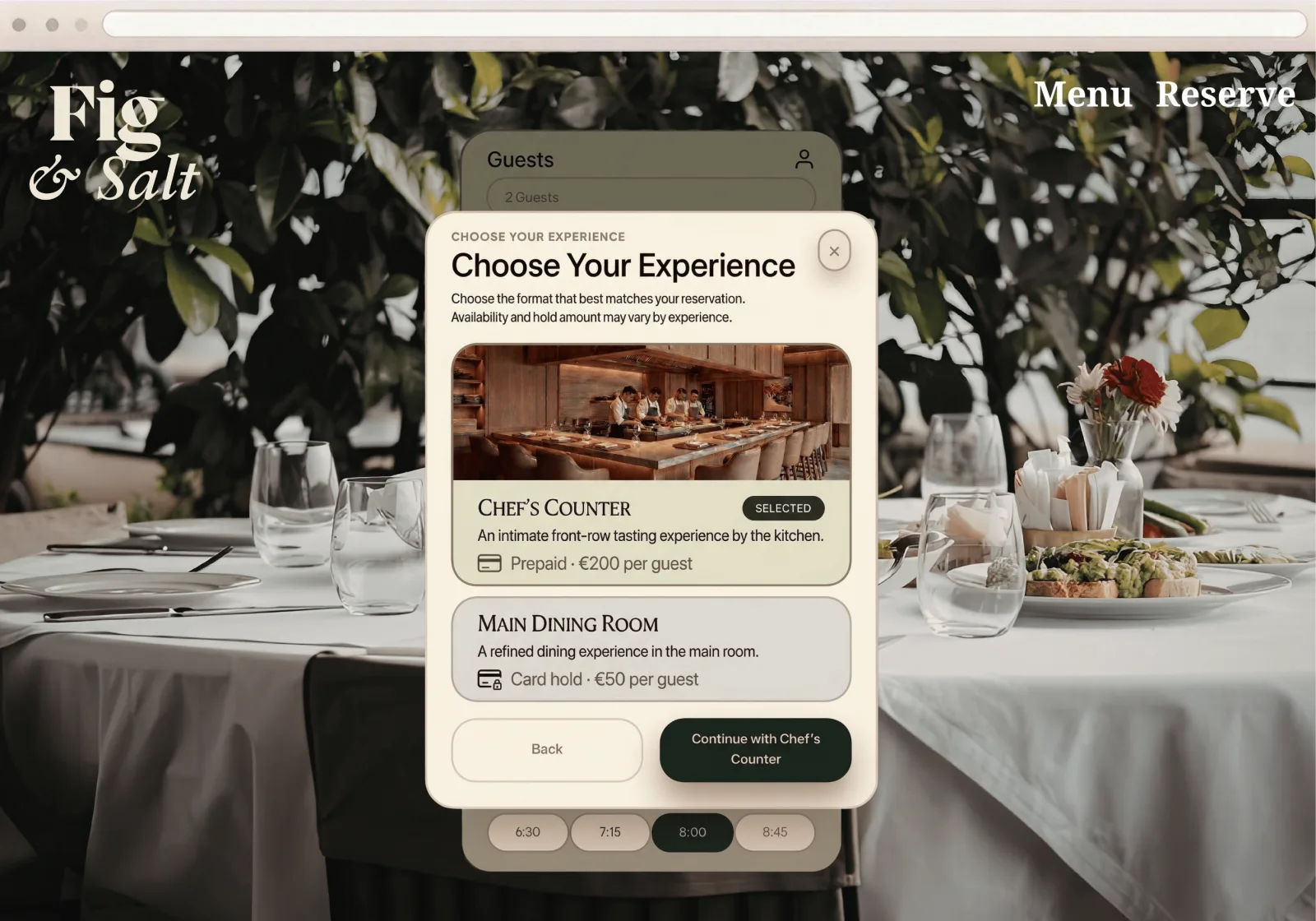 Fig and Salt experience modal 1