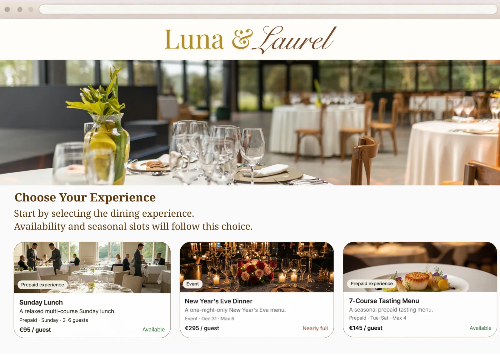 Luna and Laurel experience page 1