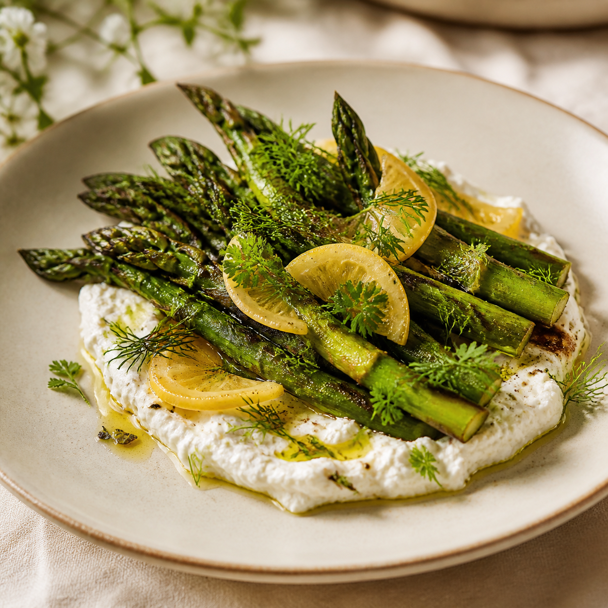 Charred asparagus