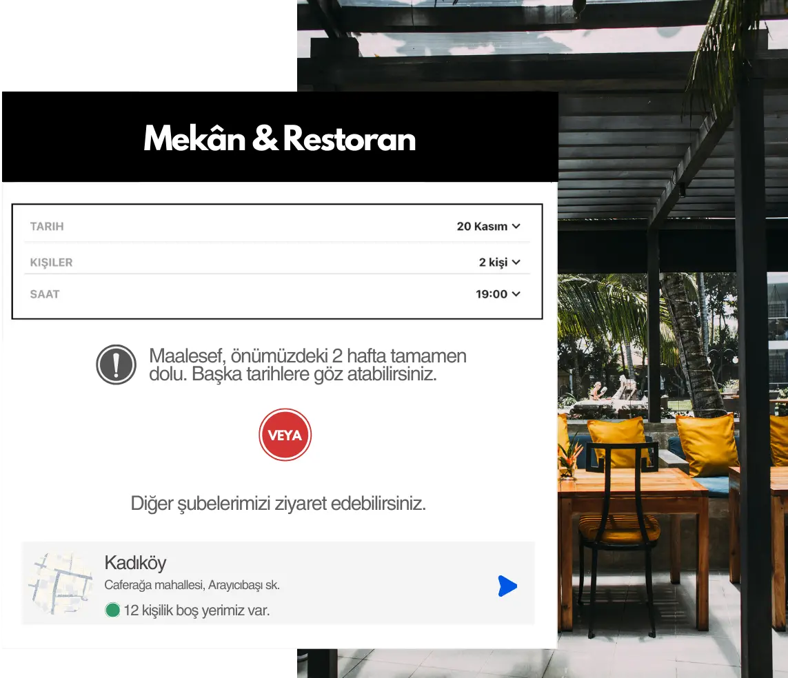 Bir restoranın sosyal medya profilinde, kullanıcıların doğrudan profil üzerinden rezervasyon yapmasını sağlayan Reslify rezervasyon widget’ı entegrasyonu gösteriliyor